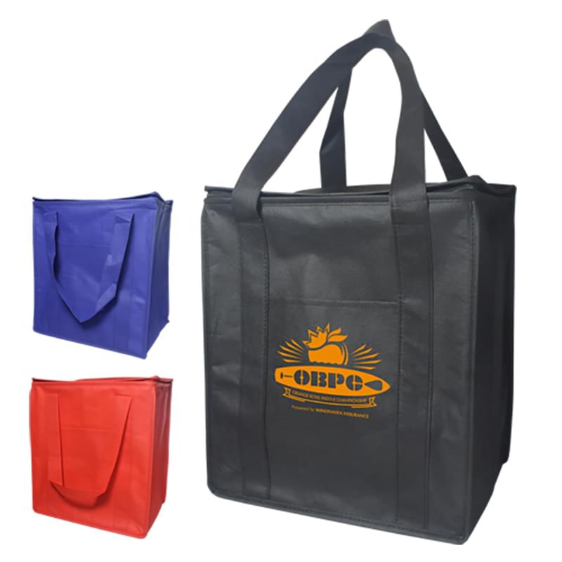 Cooler Tote Shopping Bag Non-Woven with Zipper
