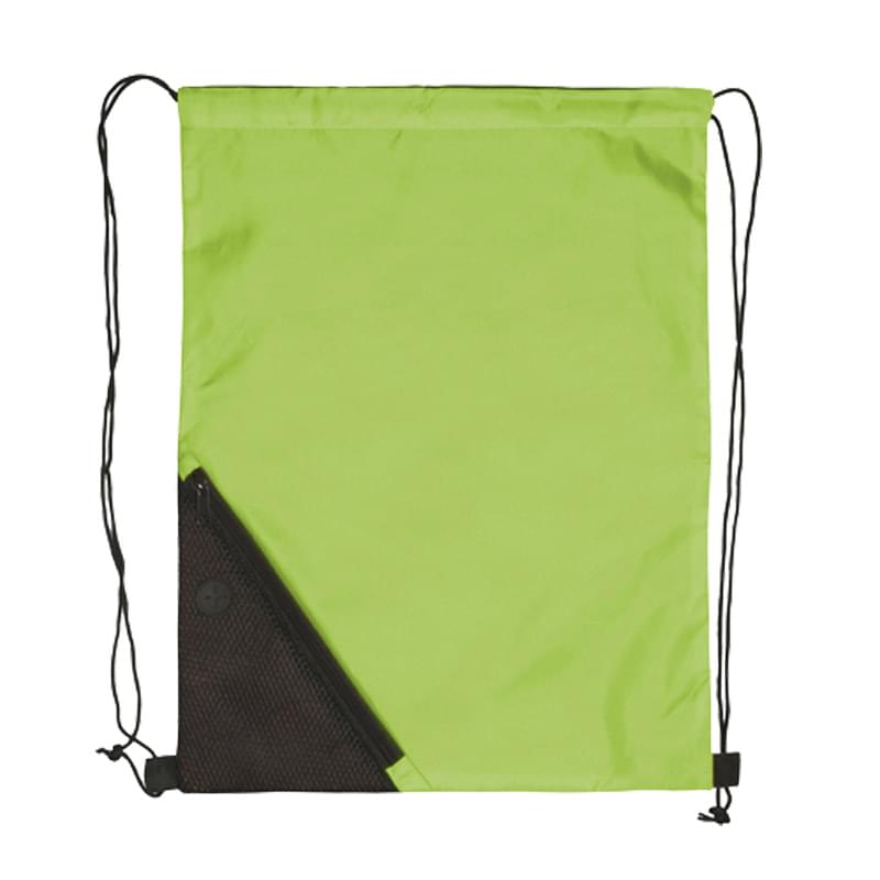 Drawstring Backpack - Two Color Polyester Drawstring Bags 5