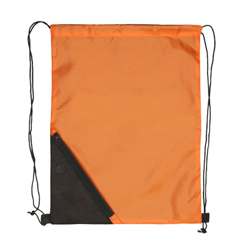 Drawstring Backpack - Two Color Polyester Drawstring Bags 6