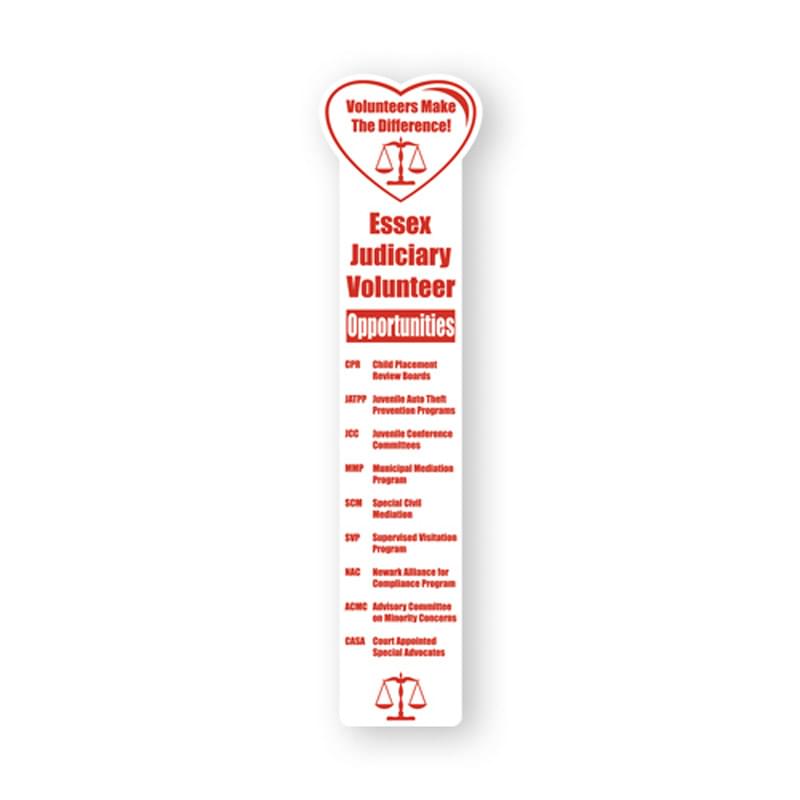 Bookmark - 2"X8" Heart Top Custom Printed Bookmarks