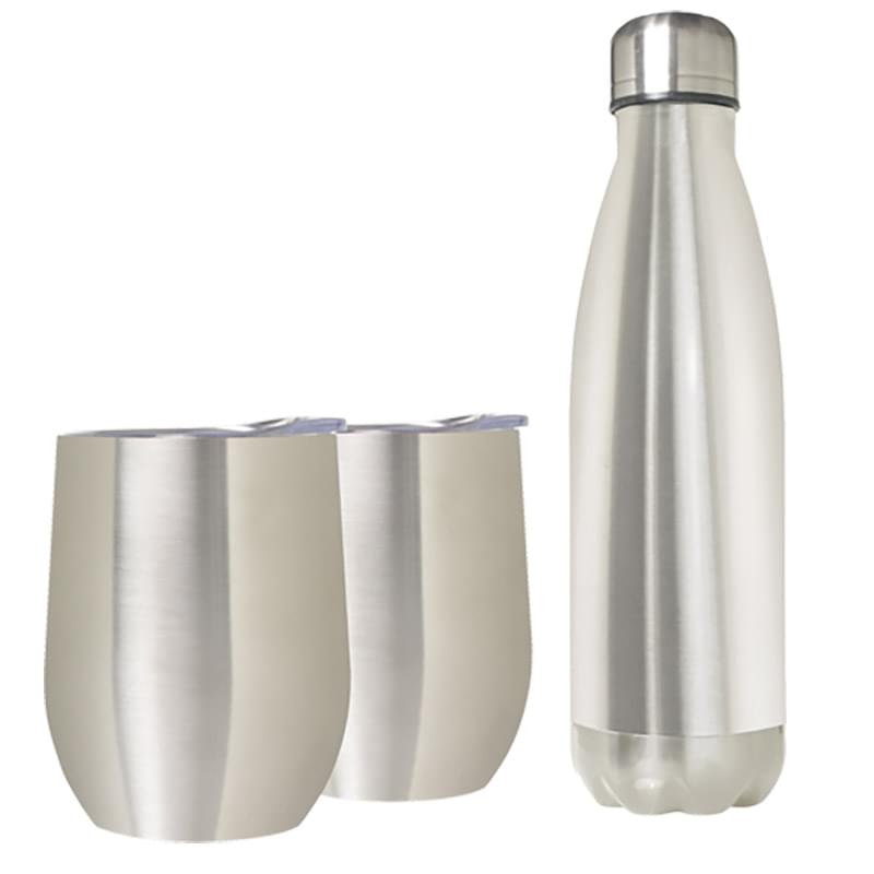 Stainless Steel Bottle & Goblet Set 4