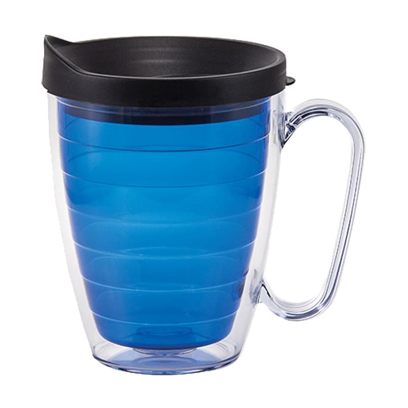 Clear Coffee Mug with color top 12 Oz