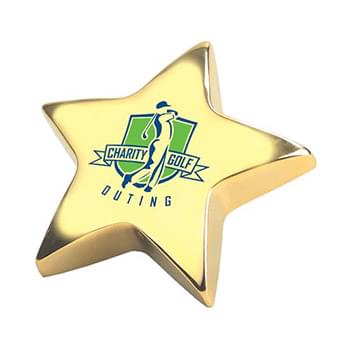 4" Gold Tone Star Paperweight
