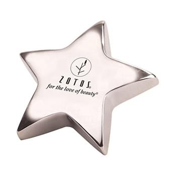 4" Silver Tone Star Paperweight