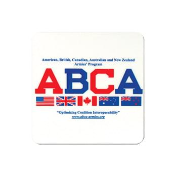 Coaster - 3.5" Square Custom Hard Top Rubber Lined Coasters w/ 1/16" Thick Base