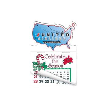 USA Shape Calendar Pad Sticker W/Tear Away Calendar