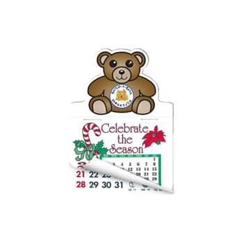 Teddy Bear Shape Calendar Pad Sticker W/ Tear Away Calendar