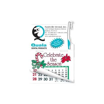 Toothbrush Shape Calendar Pad Sticker W/ Tear Away Calendar