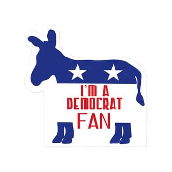 Donkey Democrat Shape Paper Hand Fan W/out Stick