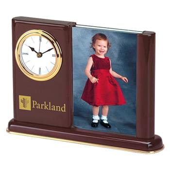 Piano-Wood Clock With Picture Frame