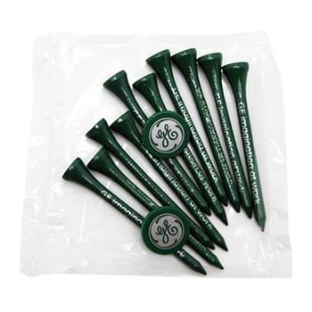 Golf Tee Poly Packet with 10 Tees & 2 Ball Markers