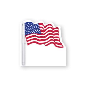 Memo Board - 8"X8" American Flag Custom Printed Memo Board w/Magnets or Tape